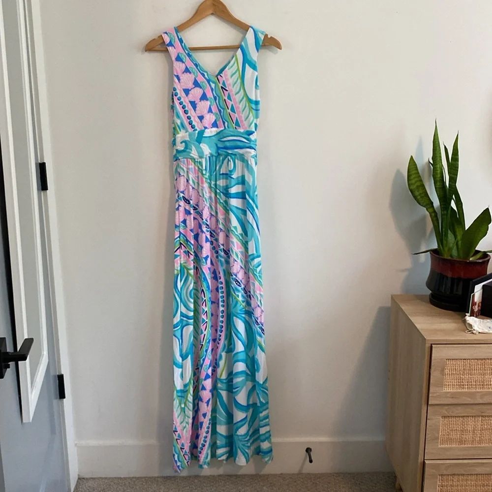 Lilly Pulitzer Blue and Pink Patterned Dress - Picture 6 of 7